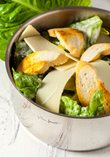 Caesar salad with garlic croutons and parmesan